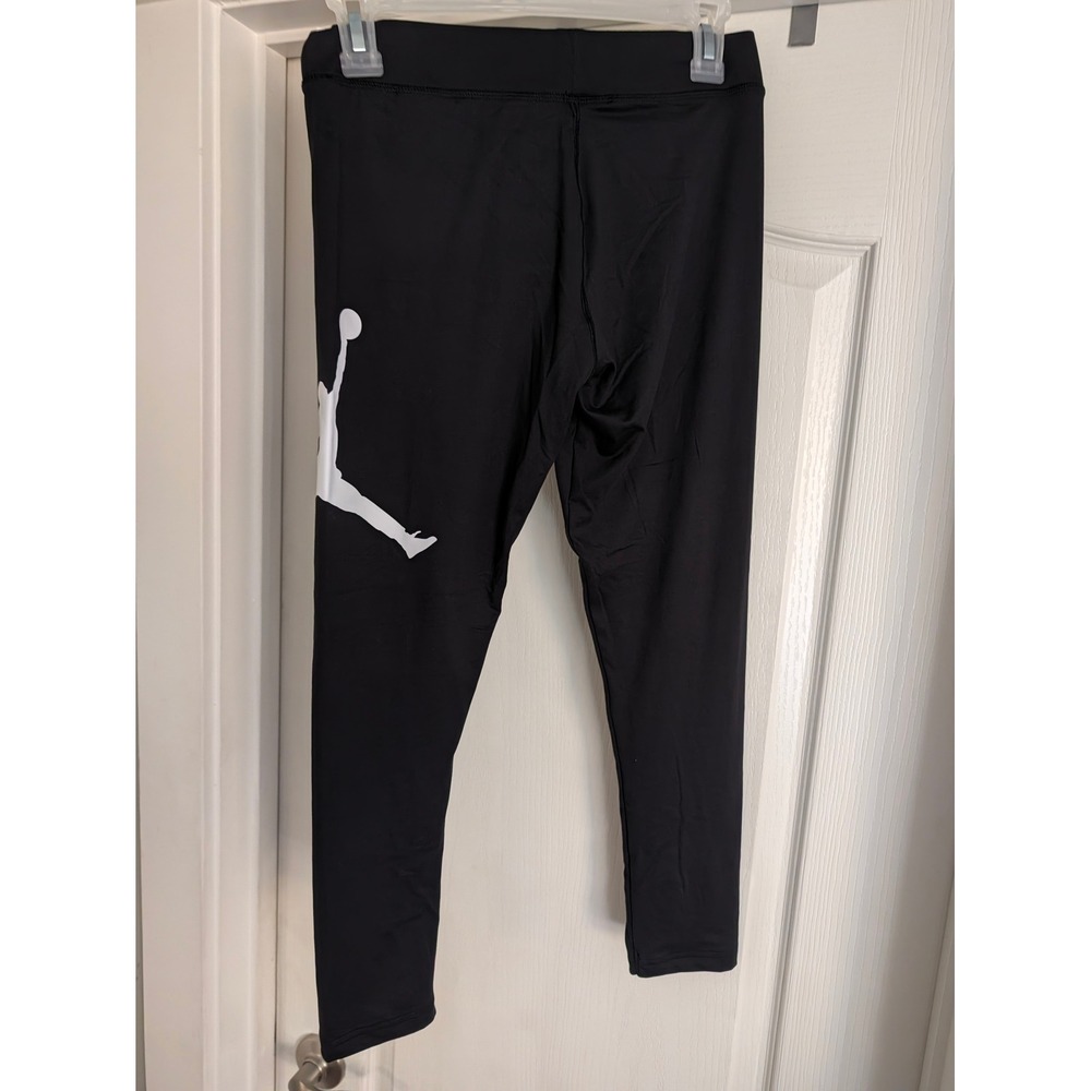 Jordan Girls XL Essentials Leggings Black White Jumpman Logo Tights 45B793-023 - Picture 2 of 4